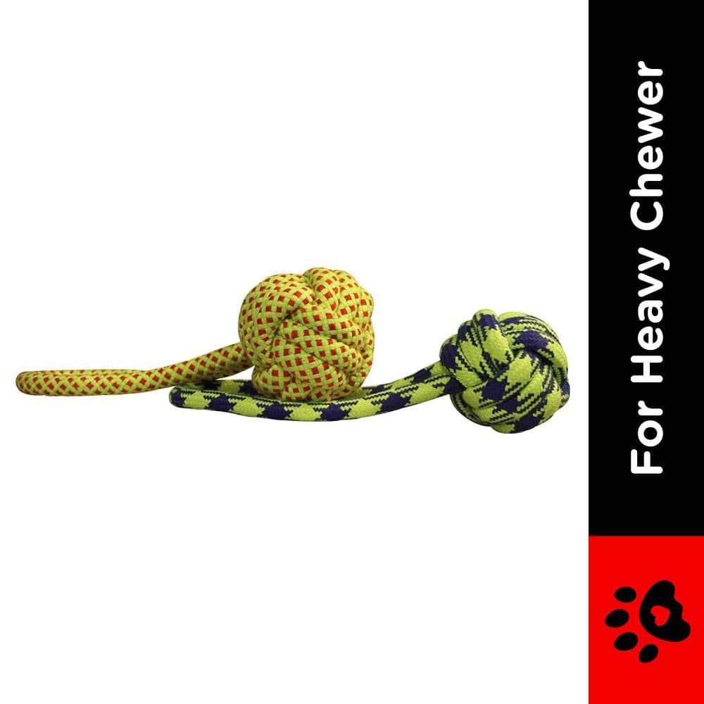 Hiputee Knotted Durable Big Handle Ball Teething Rope Toy for Dogs