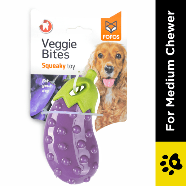 Barkbutler x Fofos Vegi Bites Eggplant Squeaky Toy for Dogs
