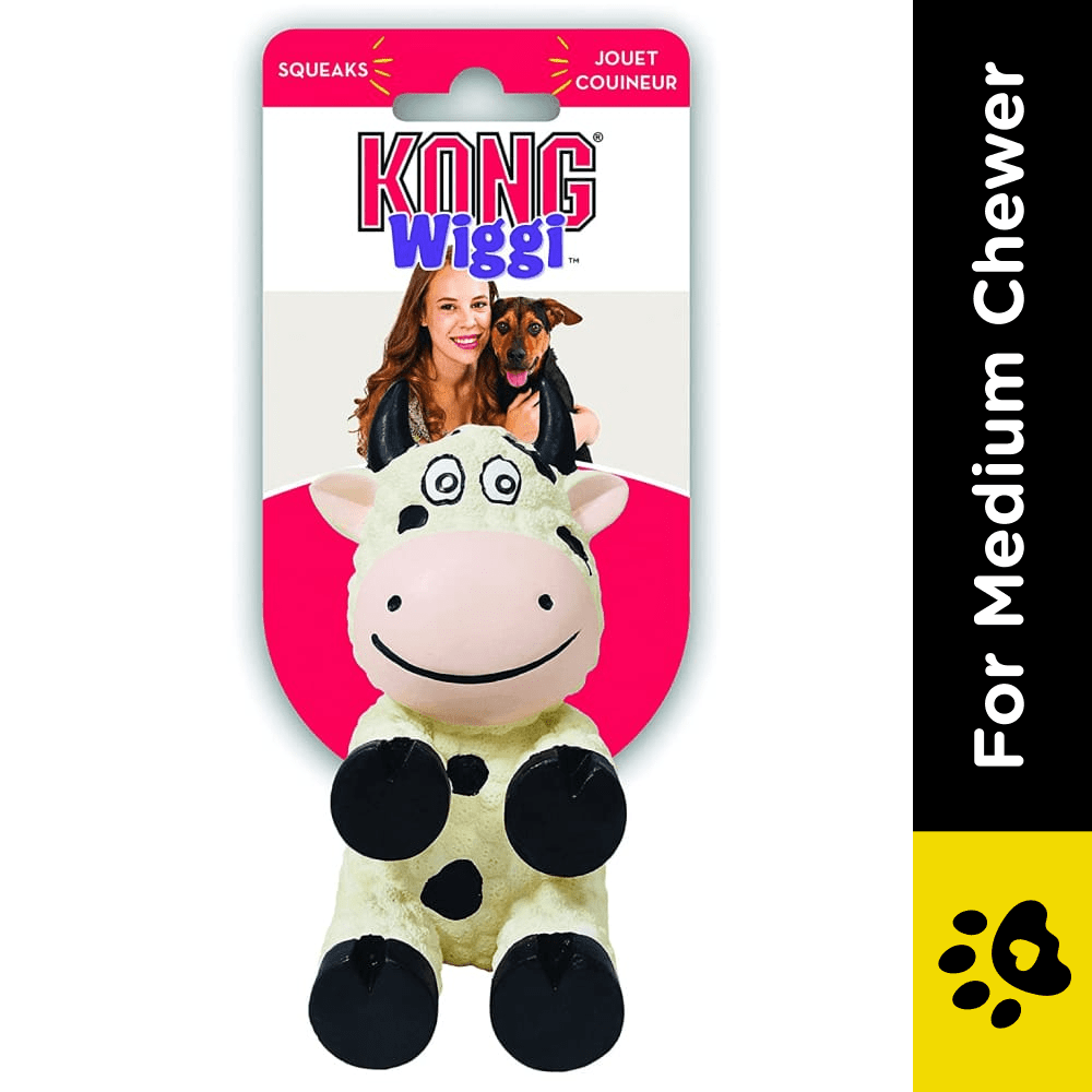 Kong Wiggi Cow Chew Toy for Dogs
