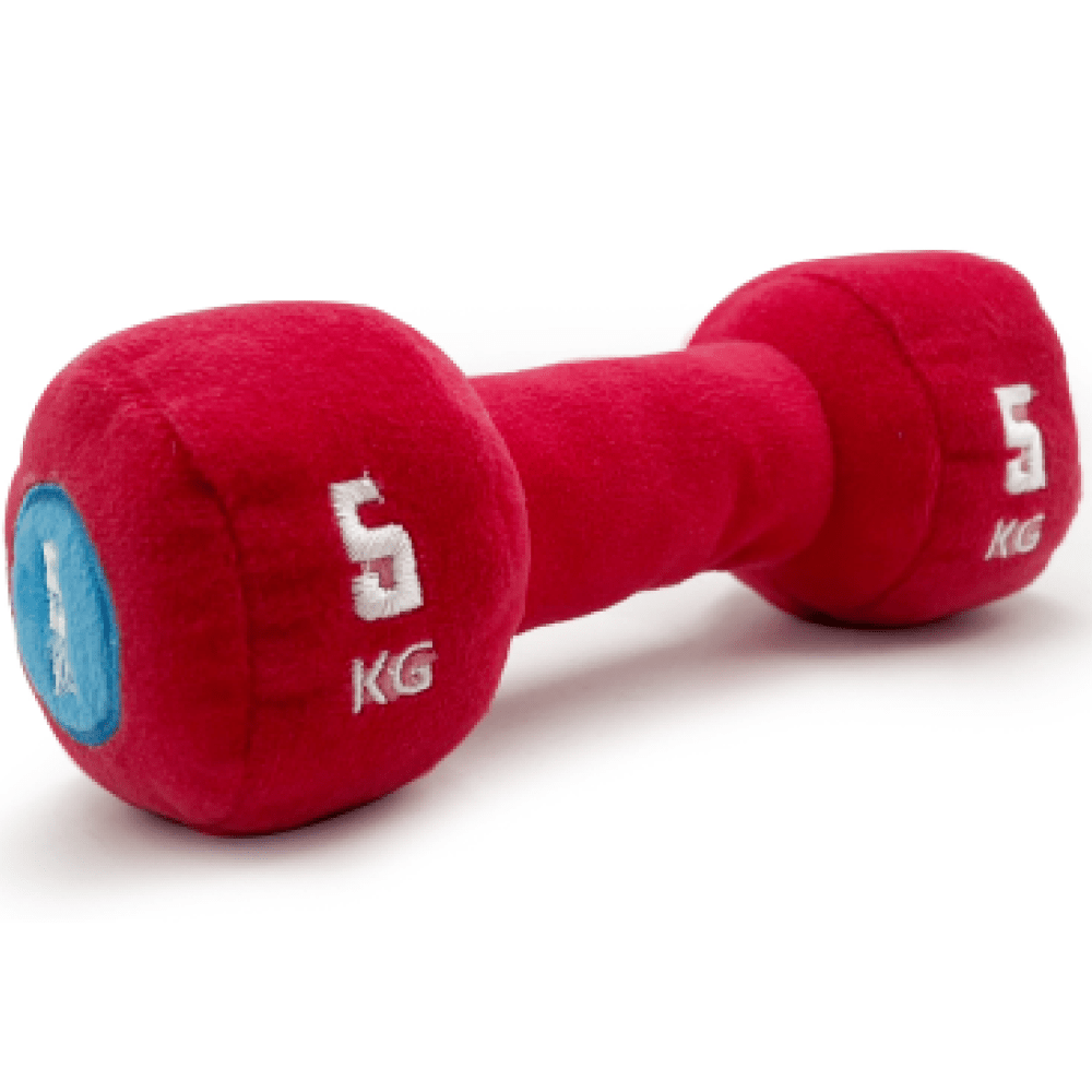 Goofy Tails Gym Series Dumbbell Plush Toy for Dogs (Red)