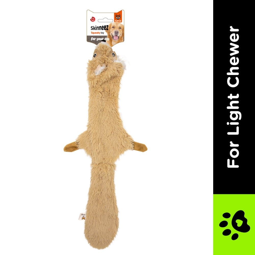 Fofos Skinneez Squirrel Toy for Dogs (Brown)