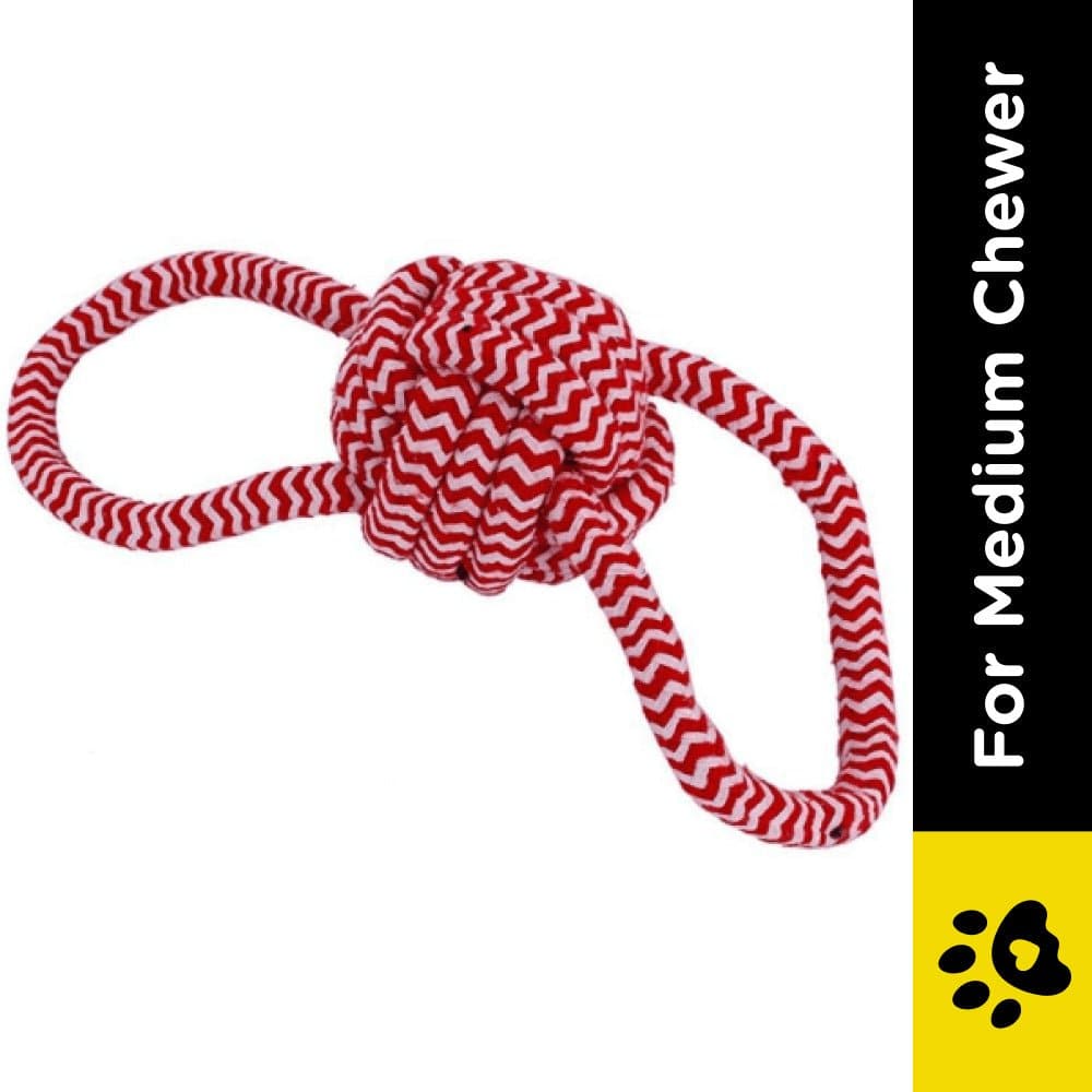 Emily Pets Tug Knotted Cotton Chew Rope Toy Ball for Dogs