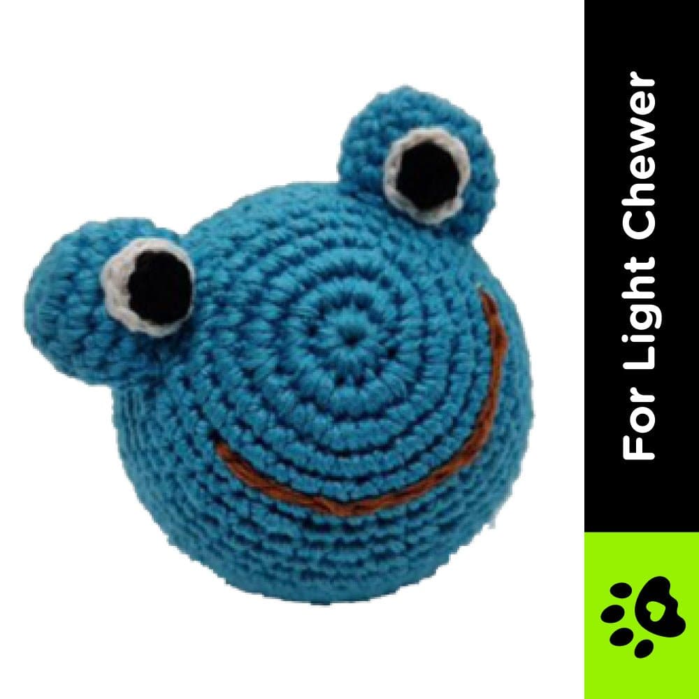 Captain Zack Crochet Frog Toy for Dogs (Blue)