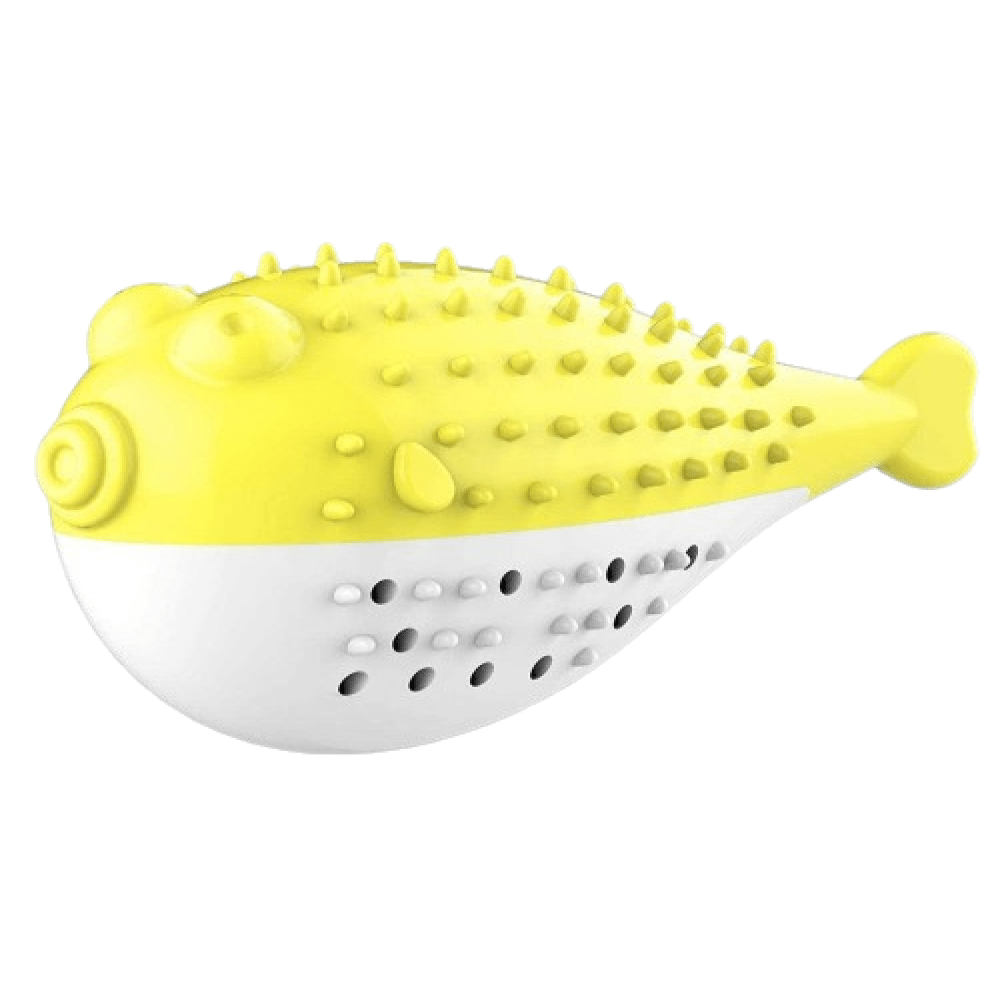 Emily Pets Puffer Fish Shaped with Catnip Toy for Cats (Yellow)
