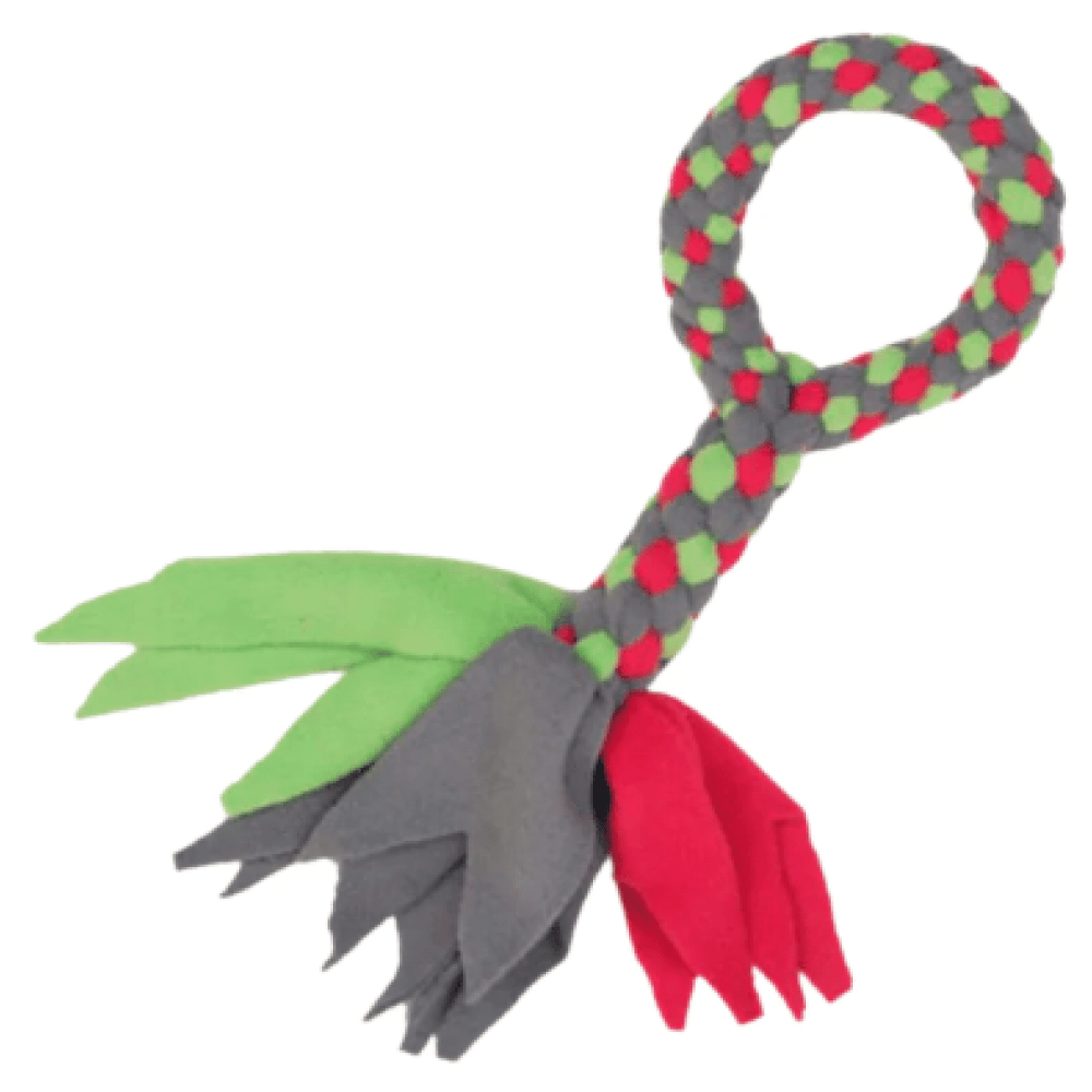 For The Love Of Dog Tug O Loop Toy for Dogs (Pink/Green/Grey)