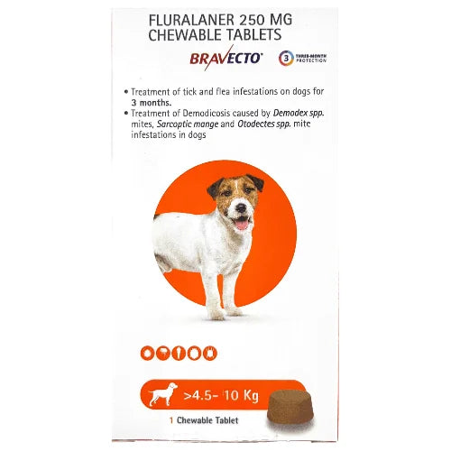 MSD Animal Health Bravecto (Fluralaner) Dog Tick and Flea Control Tablet (pack of 1 tablet)