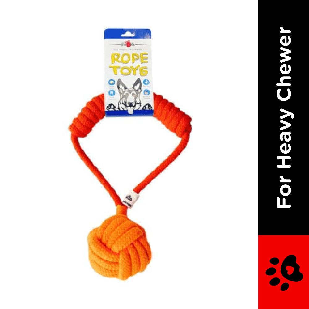 Pawsindia Tug of War Rope Toy for Dogs (Orange)