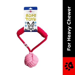 Pawsindia Tug of War Rope Toy for Dogs (Pink)