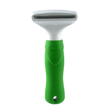 Basil De Shedding Comb with Auto Release Button for Dogs and Cats (Green)