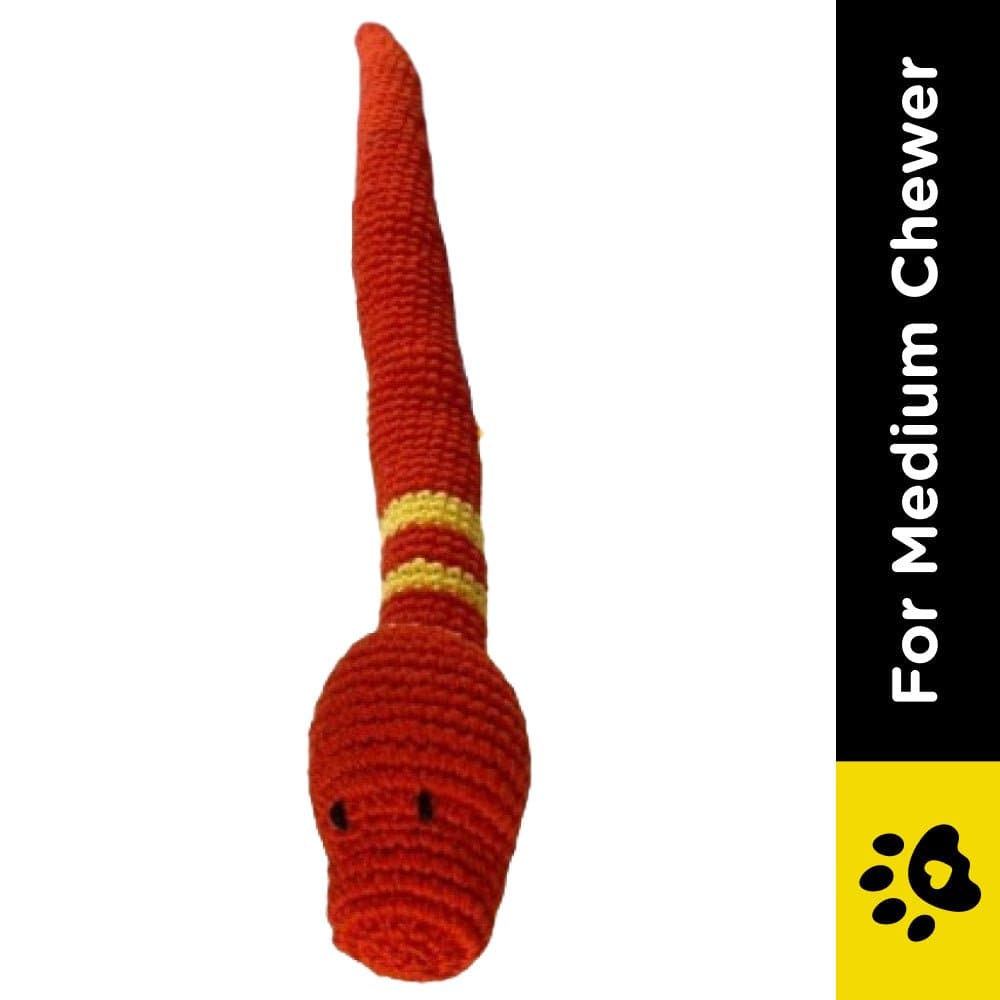 Captain Zack Crochet Snake Toy for Dogs (Red)