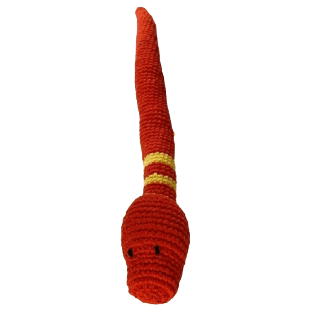 Captain Zack Crochet Snake Toy for Dogs (Red)