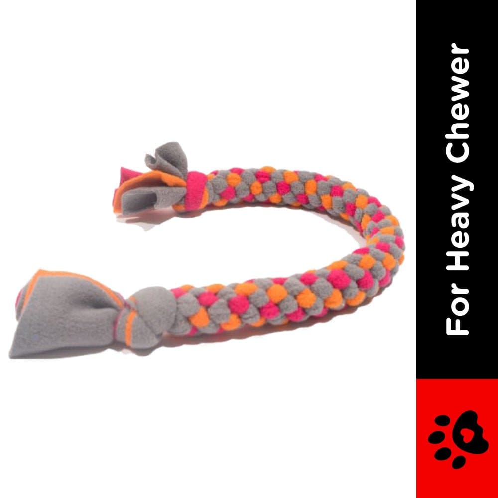 For The Love Of Dog Long and Stretchy Tugs Toy for Dogs (Pink/Orange/Grey)