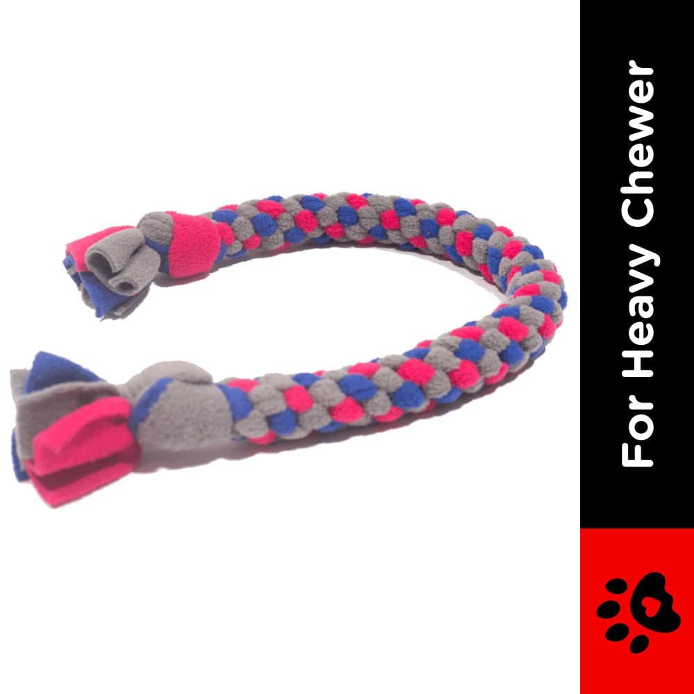 For The Love Of Dog Long and Stretchy Tugs Toy for Dogs (Pink/Blue/Grey)