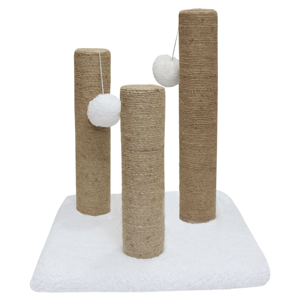 Hiputee Cat Natural Sisal Rope Scratching Posts, 3 Climbing Tower, Hanging Balls Playing Tree for Kittens & Cats