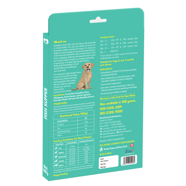 Fresh For Paws Fish Supper Dog Wet Food (100g)