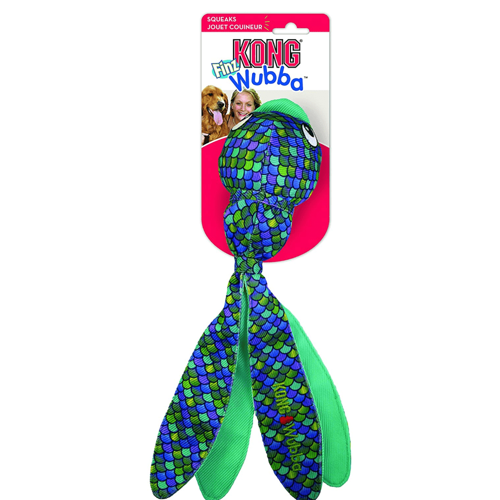 Kong Wubba Finz Blue Dog Toy