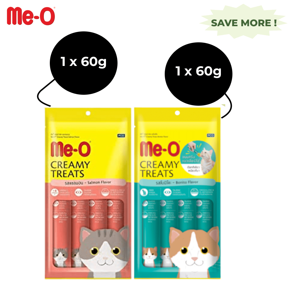 Me O Creamy Salmon and Creamy Bonito Cat Treat Combo Cats-Treats & Others Me O 2x60g (8pcs)