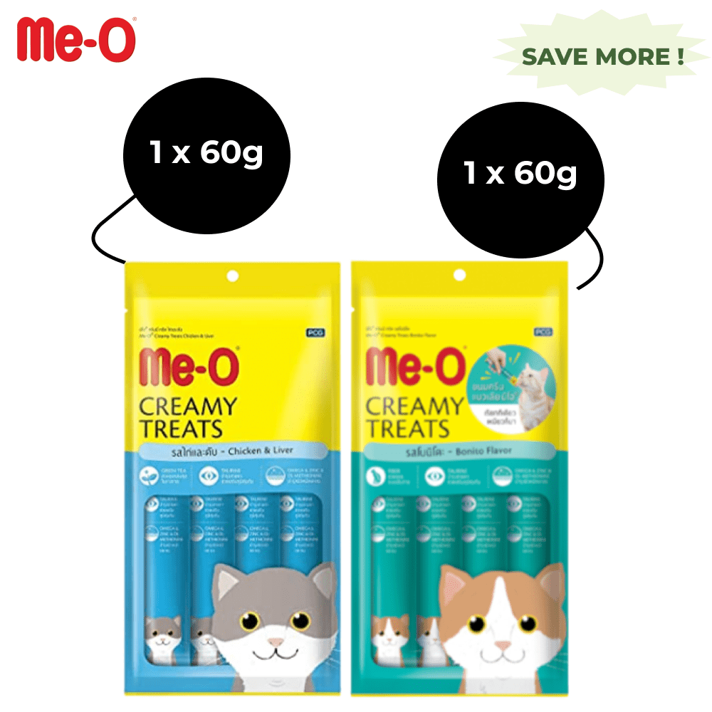 Me O Creamy Chicken & Liver and Creamy Bonito Cat Treat Combo Cats-Treats & Others Me O 2x60g (8pcs)