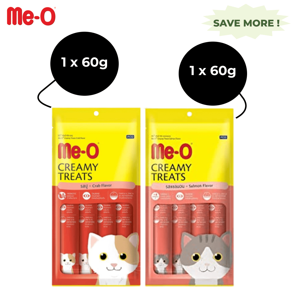 Me O Creamy Salmon and Crab Cat Treat Combo Cats-Treats & Others Me O 2x60g (8pcs)