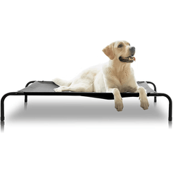 Fluffy's Pawsome Waterproof elevated Sides Camping Bed for Dogs (Grey)