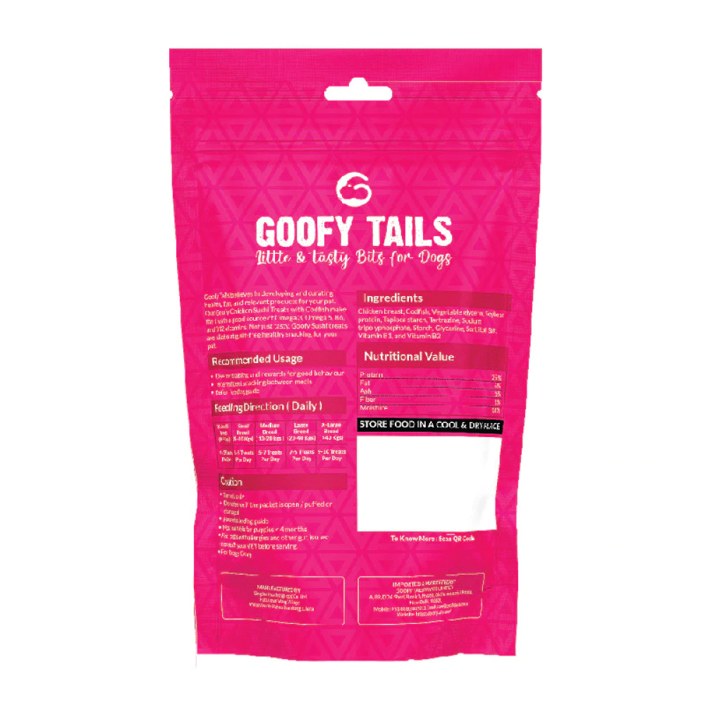 Goofy Tails Chicken & Cod Sushi Dog Treats
