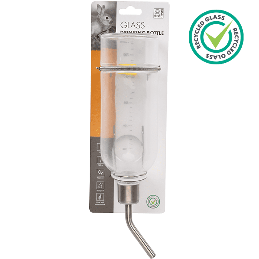 M Pets Glass Drinking Bottle for Small Animals Hamster & Guinea pigs M Pets 350mL