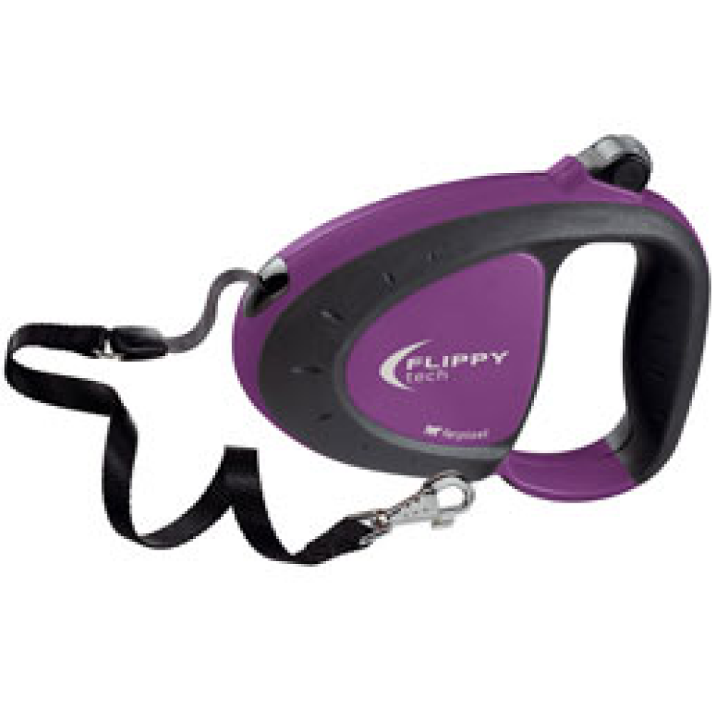 Glenand Flippy Tech Retractable Tape Leash for Dogs and Cats (Purple)