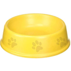 Emily Pets Single Round food bowls for Dogs and Cats (Yellow)