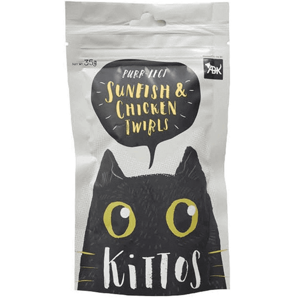 Kittos Purr Fect Sunfish Chicken and Twirls Cat Treats Cats-Treats & Others Kittos 35g