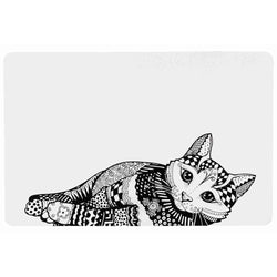 Trixie Zentangle Cat Place Mat for Dogs and Cats (Black & White)