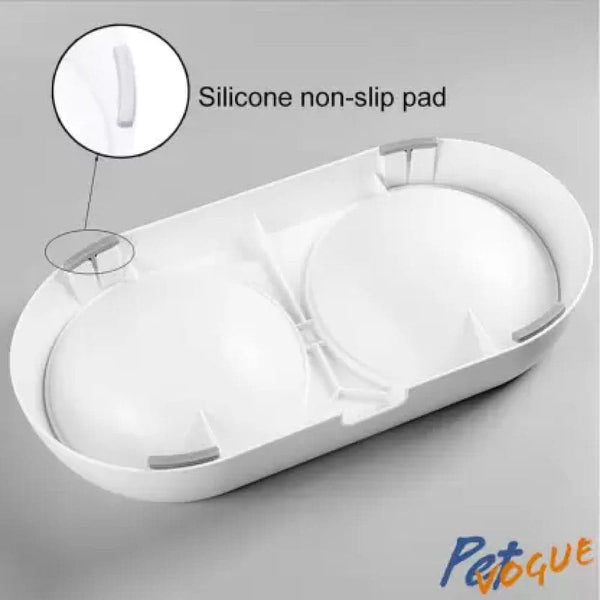 Pet Vogue Mease Adjustable Twin Bowl for Dogs and Cats