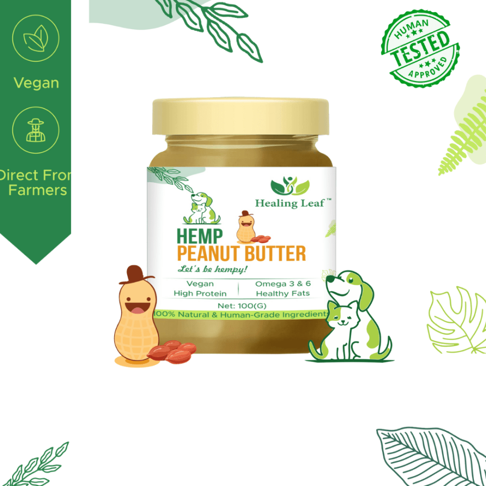 Healing Leaf Hemp Peanut Butter and Beaphar Top 10 Multi Vitamin Supplement for Dogs and Cats Combo