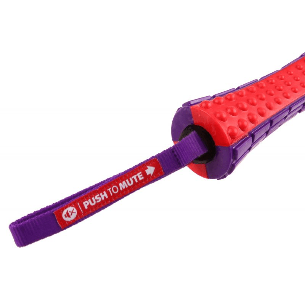 GiGwi Push To Mute Johnny Stick for Dogs (Red/Purple)