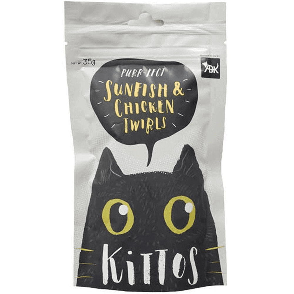 Kittos Purr Fect Sunfish Chicken and Twirls and Chicken Jerky Strips Cat Treats Combo