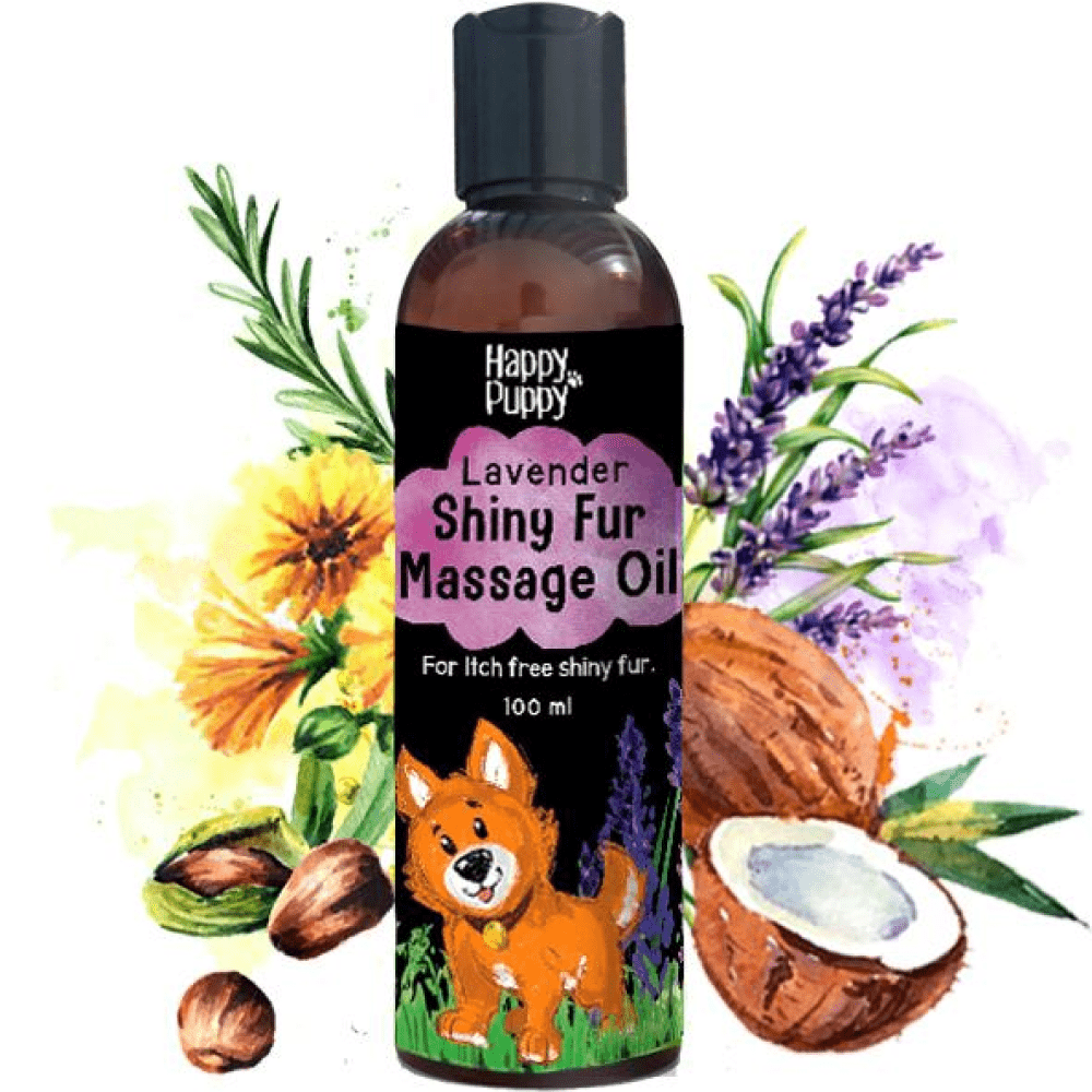 Happy Puppy Organic Shiny Fur Spa Massage Oil Lavender for Dogs and Cats