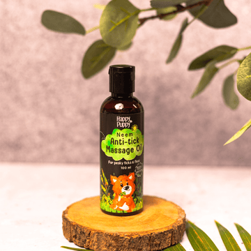 Happy Puppy Organic Anti Tick Spa Neem Massage Oil for Dogs and Cats