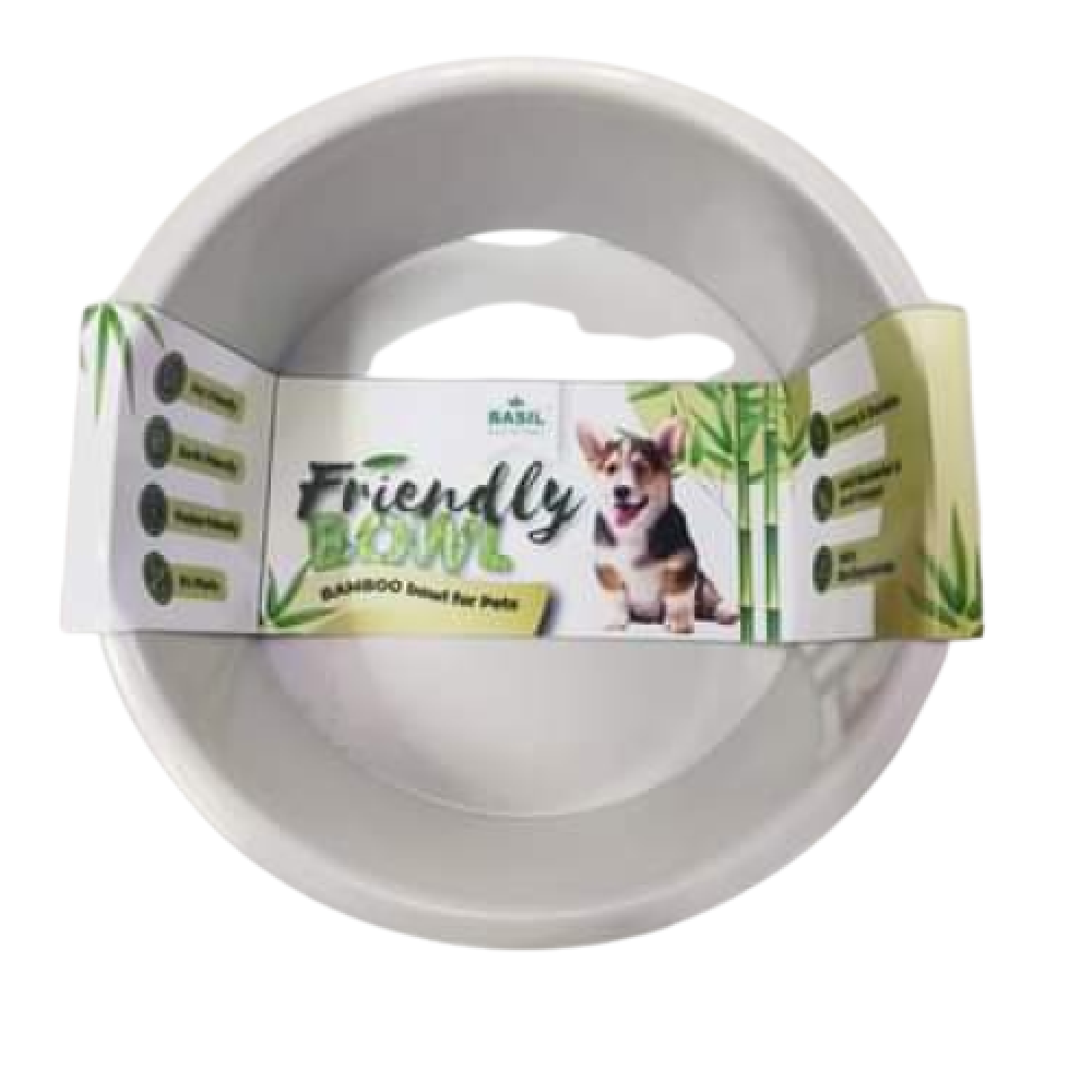 Basil Eco Friendly Bamboo Bowl for Dogs (Beige)