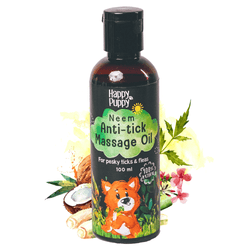 Happy Puppy Organic Anti Tick Spa Neem Massage Oil for Dogs and Cats