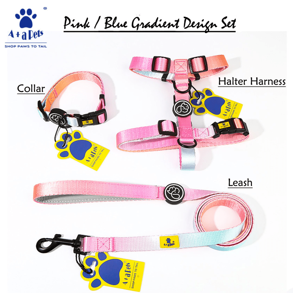A Plus A Pets Skin Friendly Gradient Design Harness for Dogs and Cats (Pink)