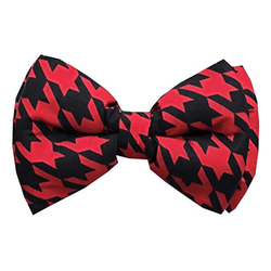 Lana Paws Houndstooth Adjustable Bowtie for Dogs (Red & Black)