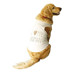 Ruse "I Love My Human" Foil Edition Sleeveless T Shirt for Dogs (White)