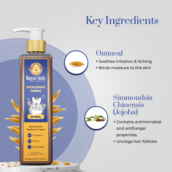 Dogsee Veda Hypoallergenic Oatmeal Shampoo for Dogs (200ml)