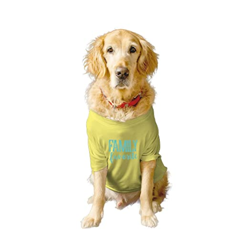Ruse "Family Favourite" Printed Half Sleeves T-Shirt Combo for Dogs and Humans (Lemon Yellow)