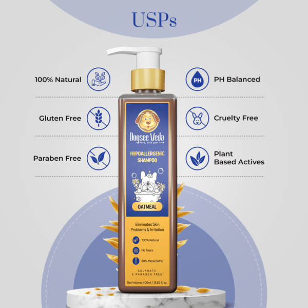Dogsee Veda Hypoallergenic Oatmeal Shampoo for Dogs (200ml)