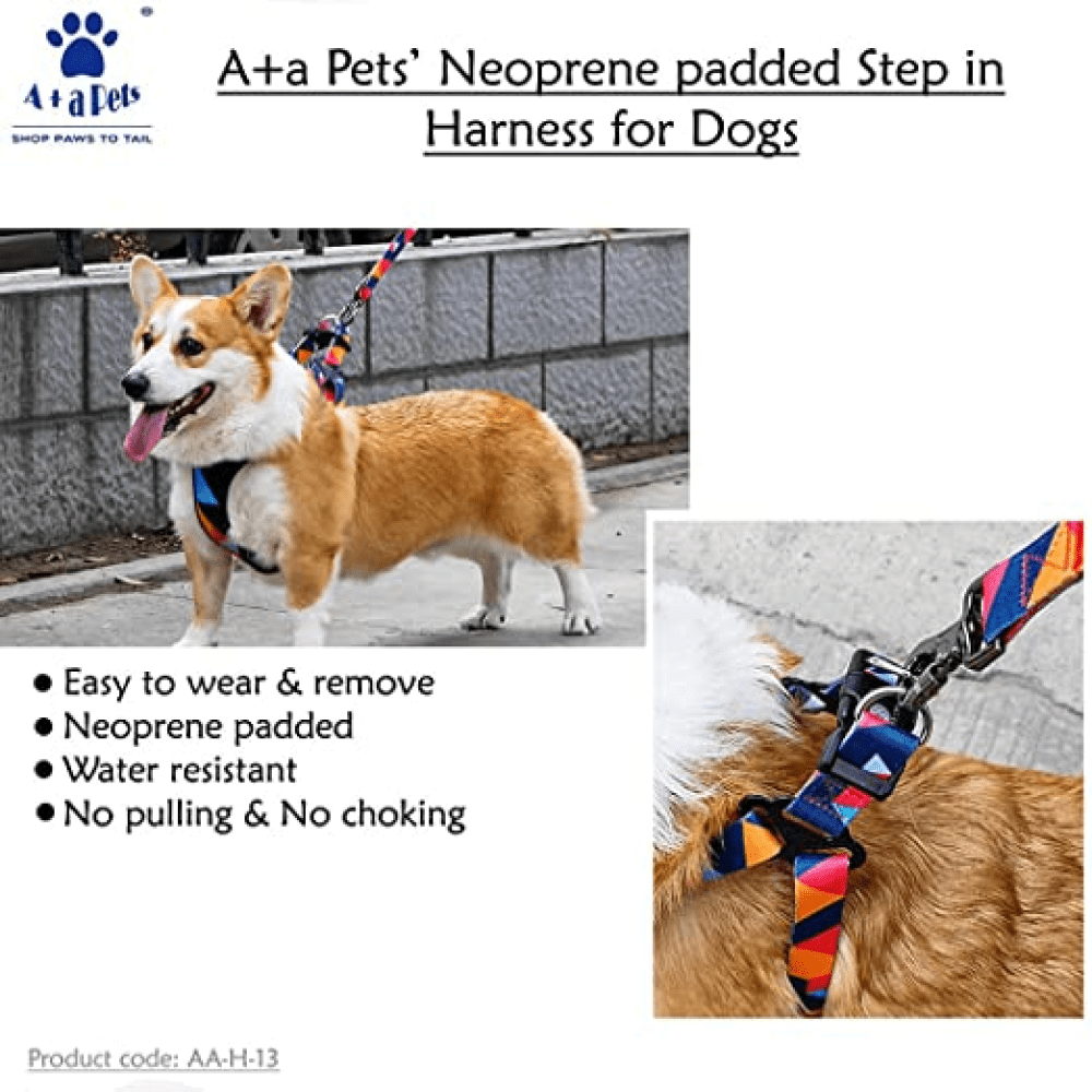 A Plus A Pets Rainbow Vest Style Step in Harness for Dogs