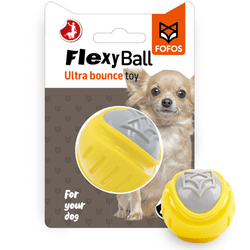 Fofos Flexy Ball Ultra Bounce Toy for Dogs (Yellow & Grey)