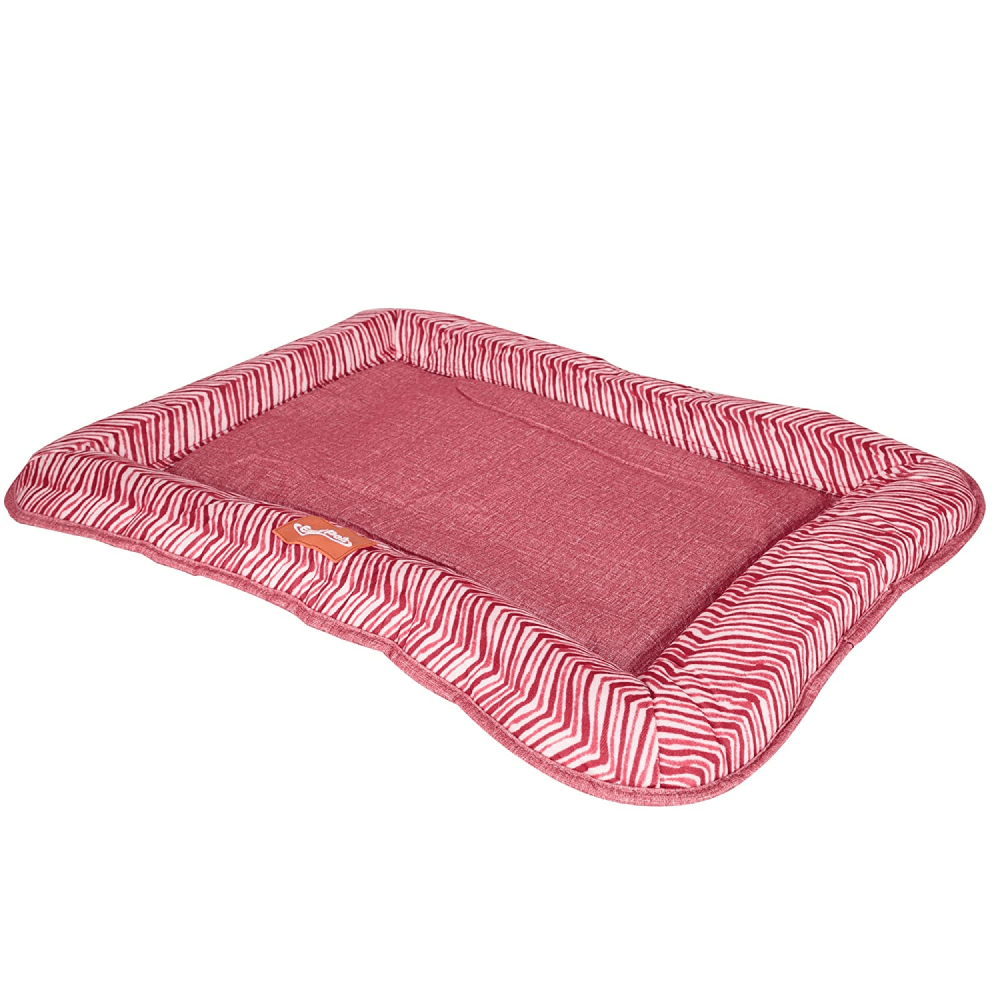 Emily Pets Square Shape Bed for Pets (Red)