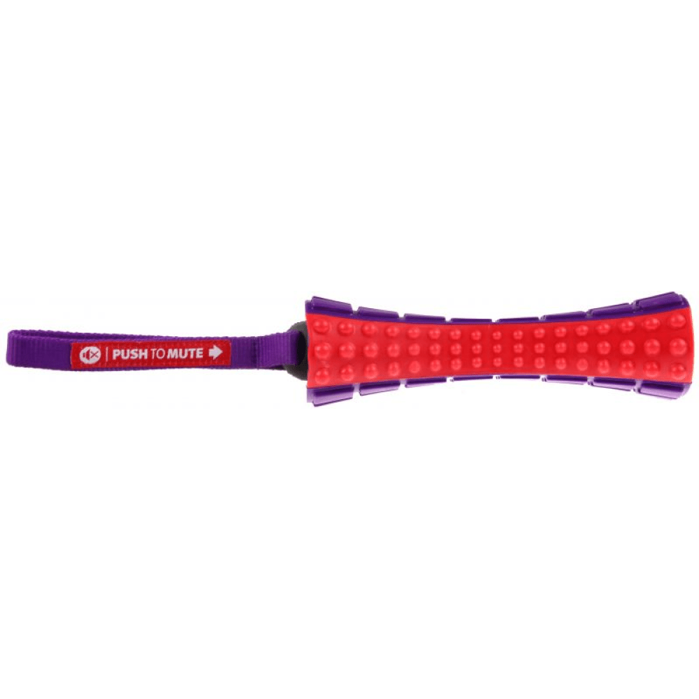 GiGwi Push To Mute Johnny Stick for Dogs (Red/Purple)