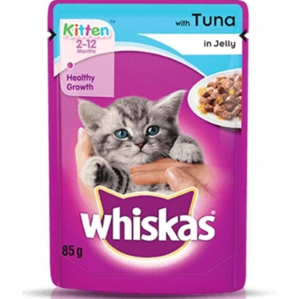 Whiskas Tuna in Jelly and Chicken in Gravy Meal Kitten Wet Food Combo (24+24)