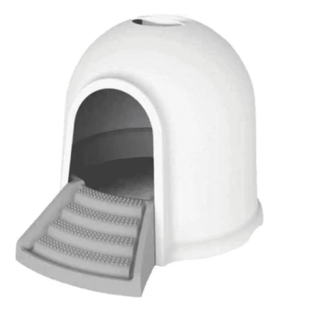M Pets Igloo 2 in 1 Toilet for Cats (White/Grey) Litter Supplies M Pets 19x15x23in